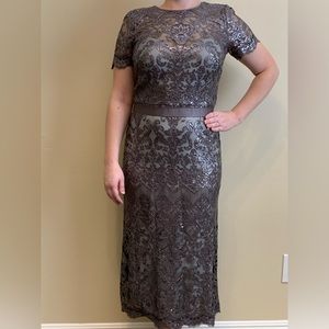 Tadashi Shoji Gray Sequined Dress